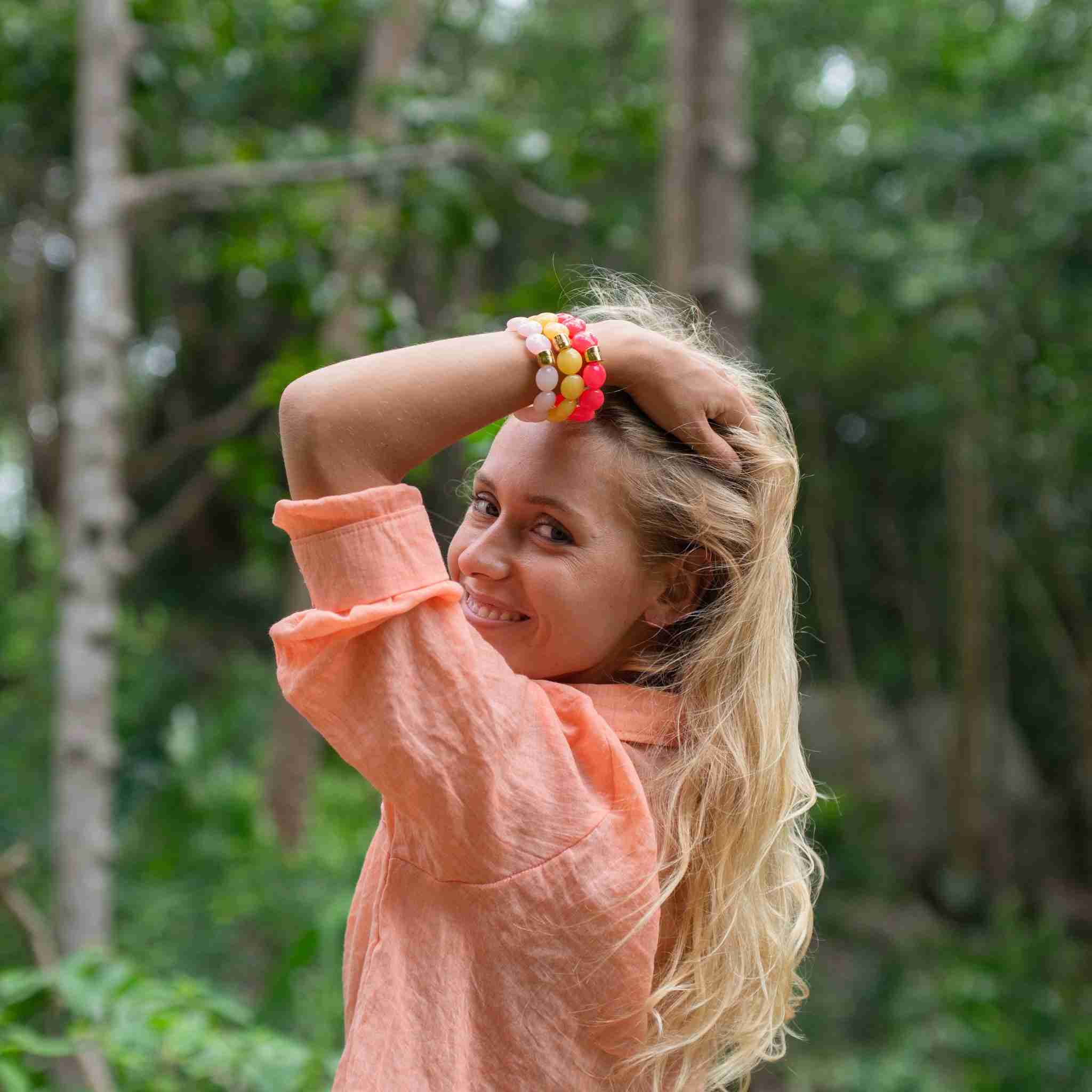 Bracelet perles rondes colorées femme pailleté | Olala Bombom Parabaya Parabaya