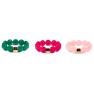 Bracelet perles rondes colorées rose fuchsia menthe | Bombom Manda Parabaya Parabaya