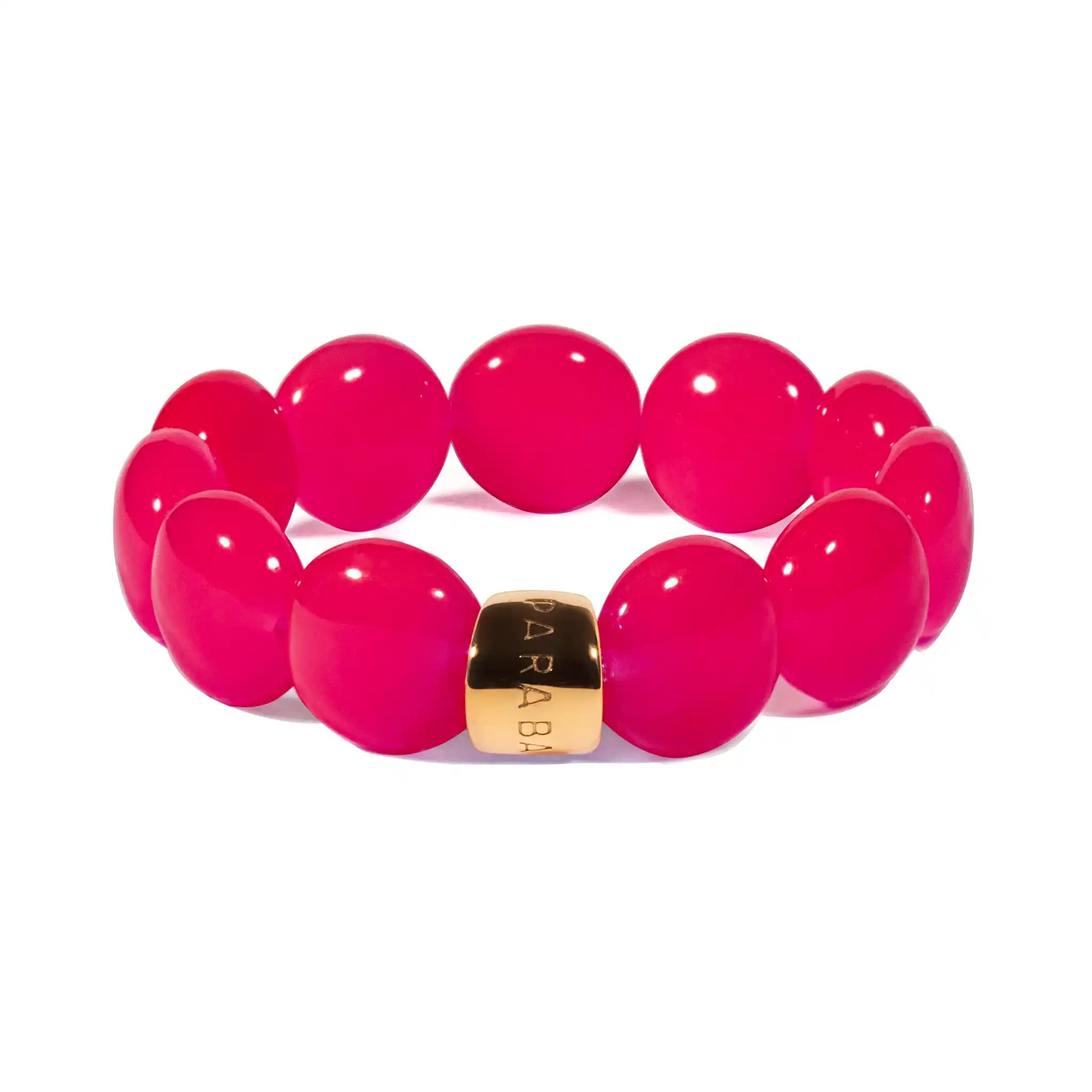 Bracelet perles rondes femme framboise orange rose | Jinga Bombom Parabaya Parabaya
