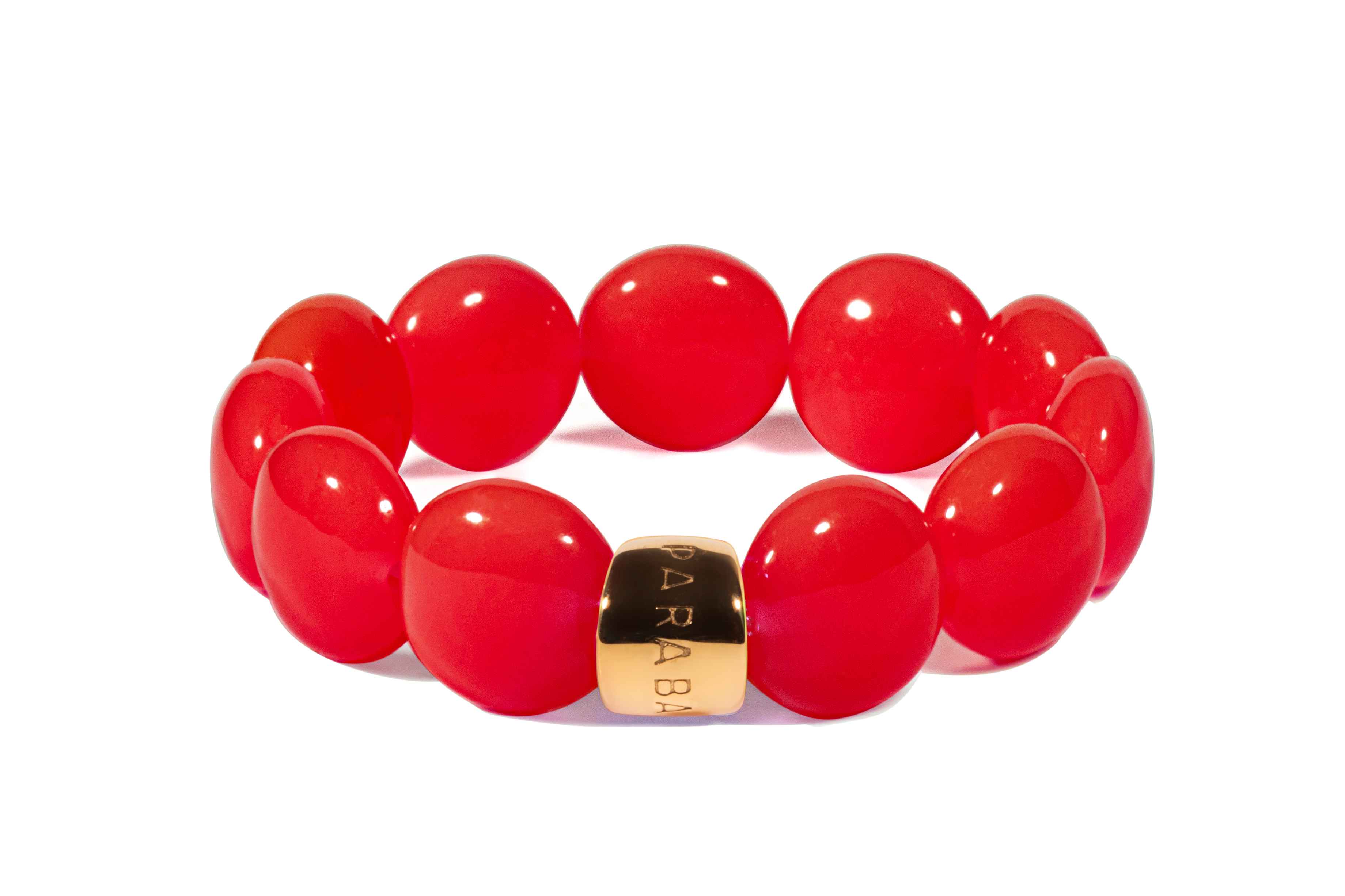 Bracelet perles rondes femme rouge blanc rose | Soleda Bombom Parabaya Parabaya