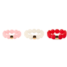 Bracelet perles rondes femme rouge blanc rose | Soleda Bombom Parabaya Parabaya