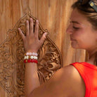 Bracelet perles rondes femme rouge blanc rose | Soleda Bombom Parabaya Parabaya