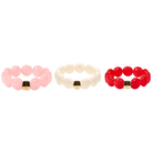Bracelet perles rondes femme rouge blanc rose | Soleda Bombom Parabaya Parabaya