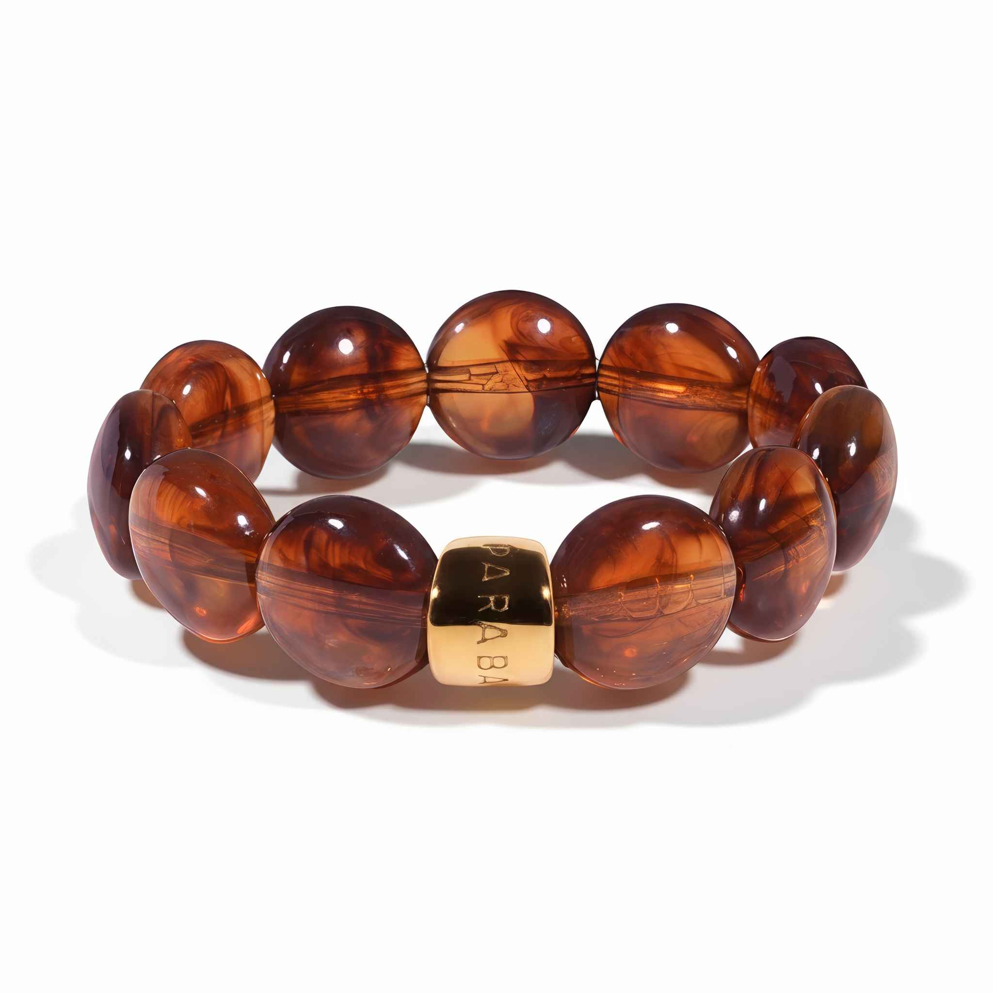 Bracelet perles rondes léopard bordeaux crème | Pampa Bombom Parabaya Parabaya