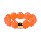 Bracelet perles rondes orange femme léopard | Maraca Bombom Parabaya Parabaya