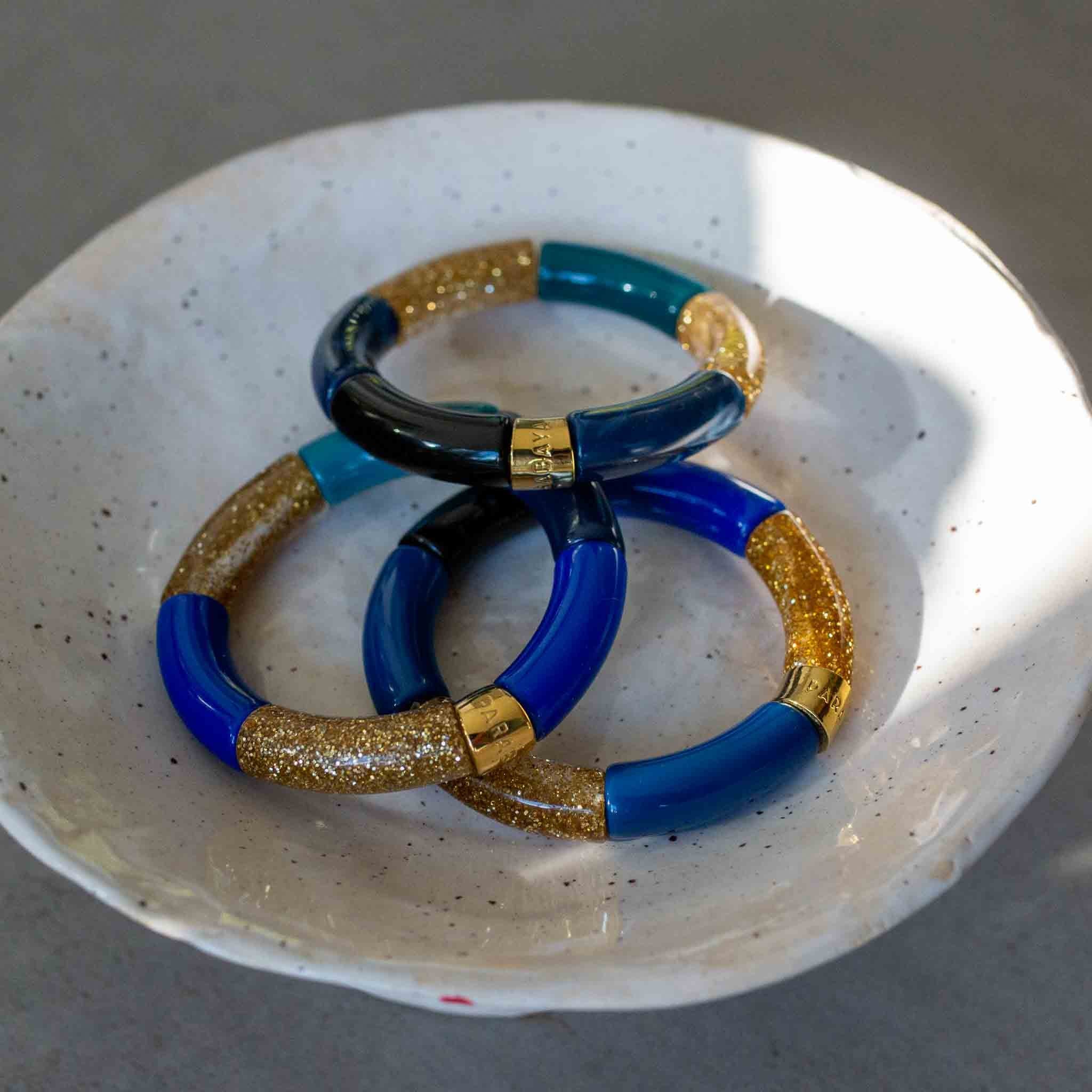 Bracelet Pipoca Azul-Ouro Parabaya