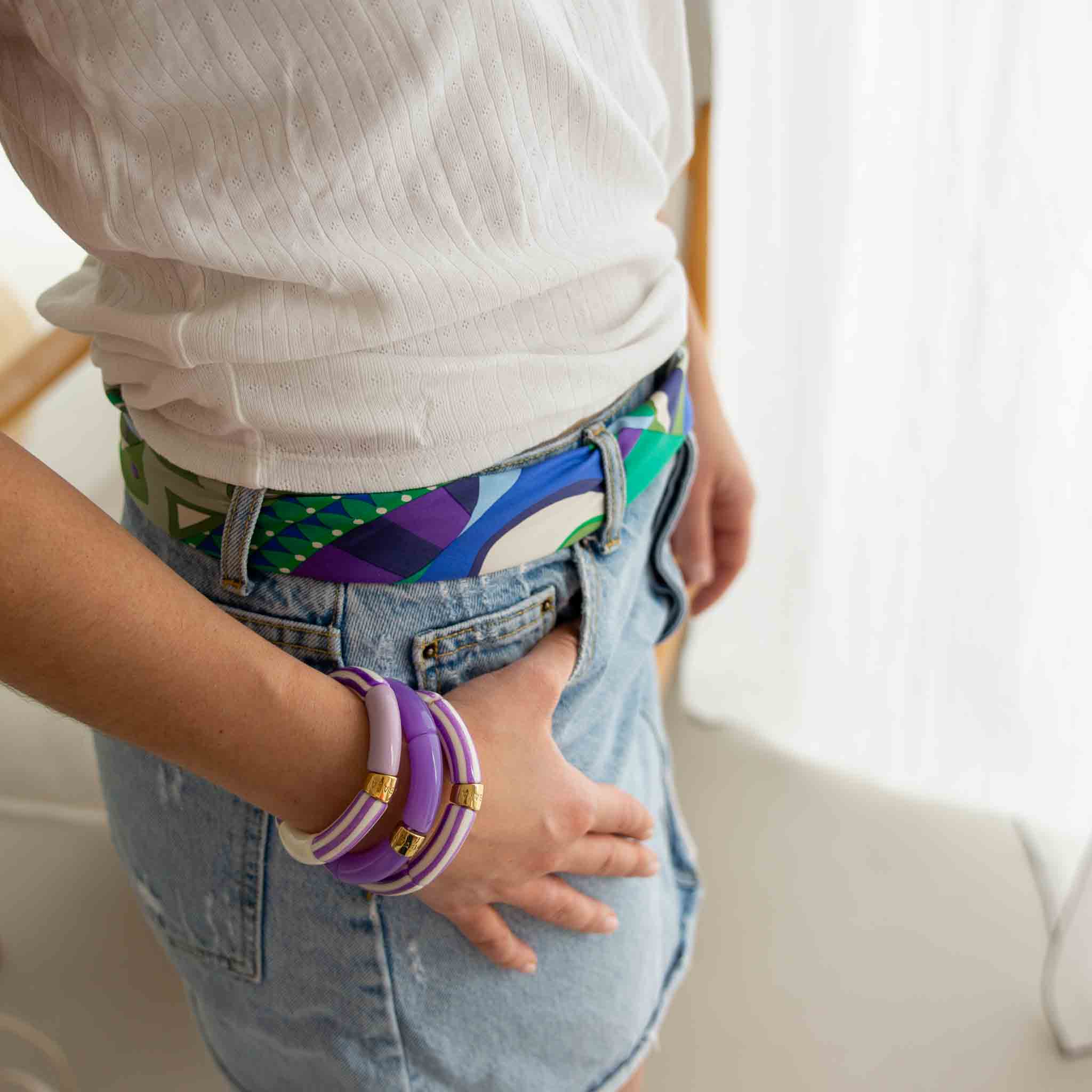 Bracelet Pipoca Brasil Riviera Lila Parabaya