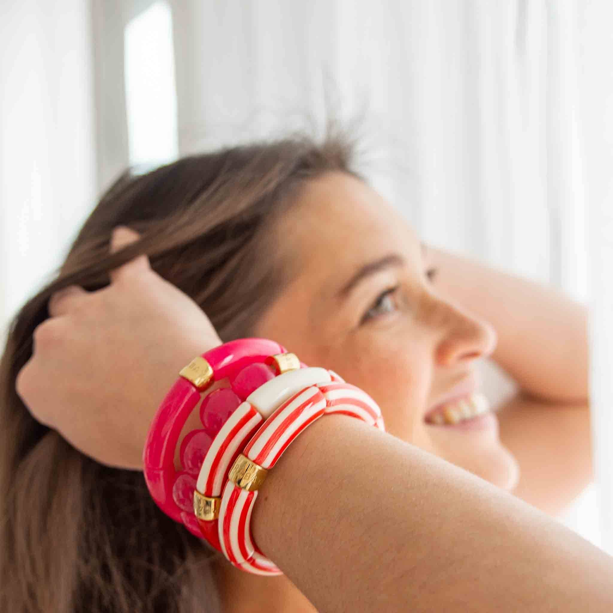 Bracelet Pipoca Brasil Riviera Magenta Parabaya