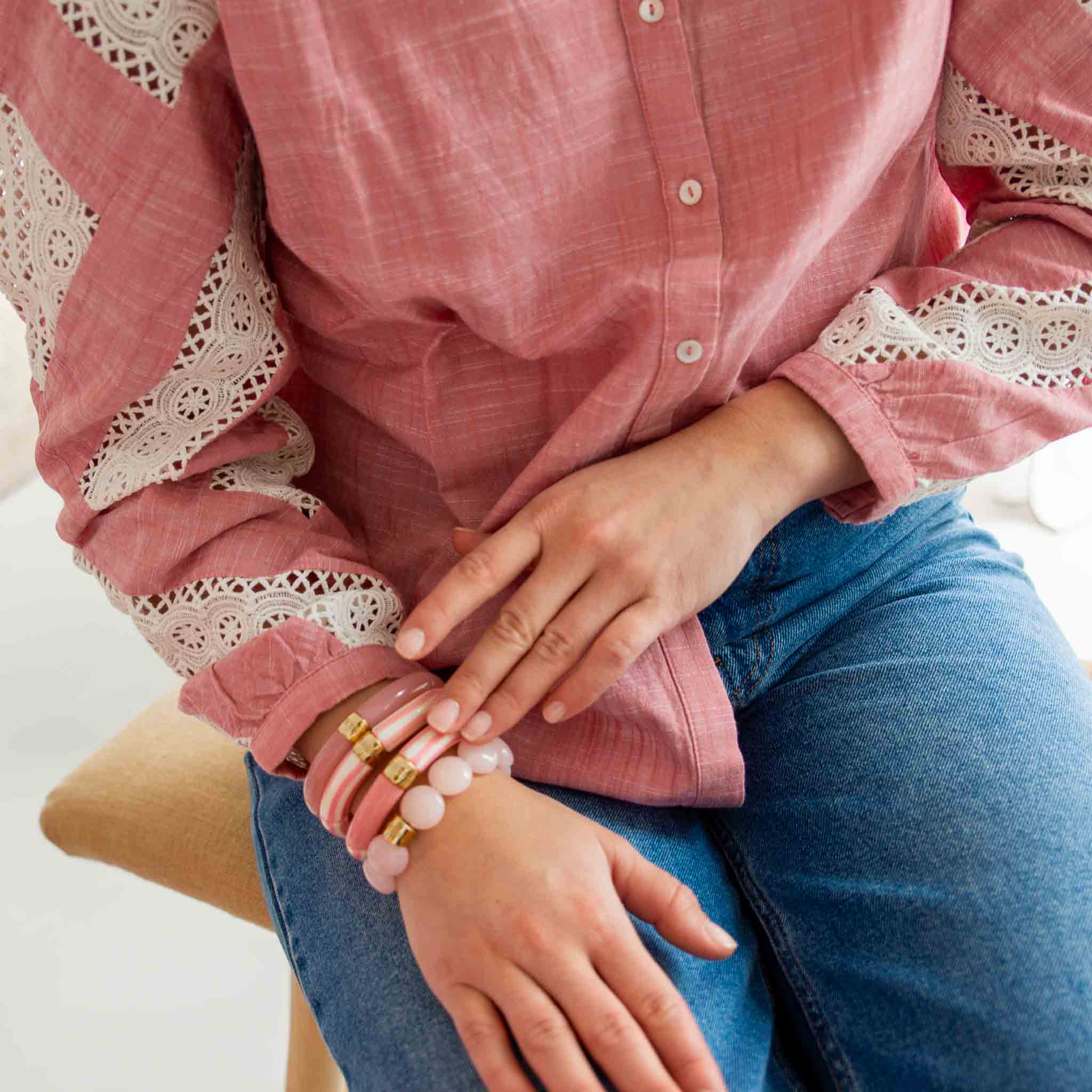 Bracelet Pipoca Brasil Riviera Rosado Parabaya