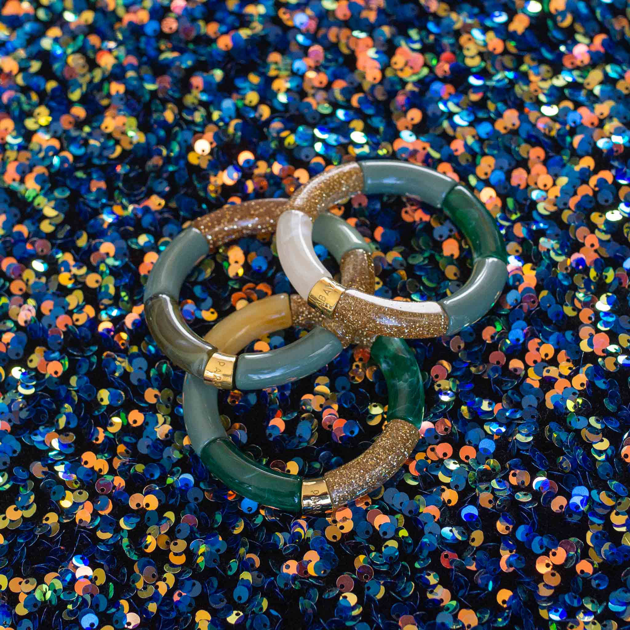 Bracelet Pipoca Verde-ouro Parabaya