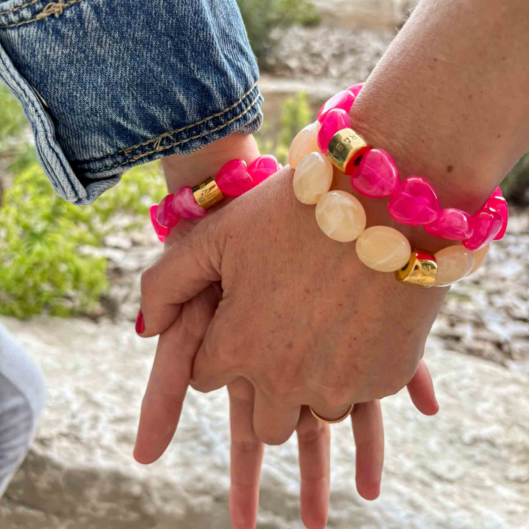 Coffret maman enfant bracelets assortis rose | Matchy-Matchy Parabaya Parabaya