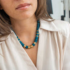 Collier bleu canard femme | Praia Selva Parabaya Parabaya