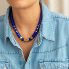 Collier bleu cobalt et doré femme | Praia Parabaya Parabaya