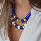 Collier bleu cobalt ivoire femme | Praia Parabaya Parabaya