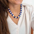 Collier bleu cobalt ivoire femme | Praia Parabaya Parabaya
