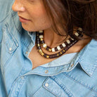 Collier chocolat et doré femme | Praia Terra Parabaya Parabaya
