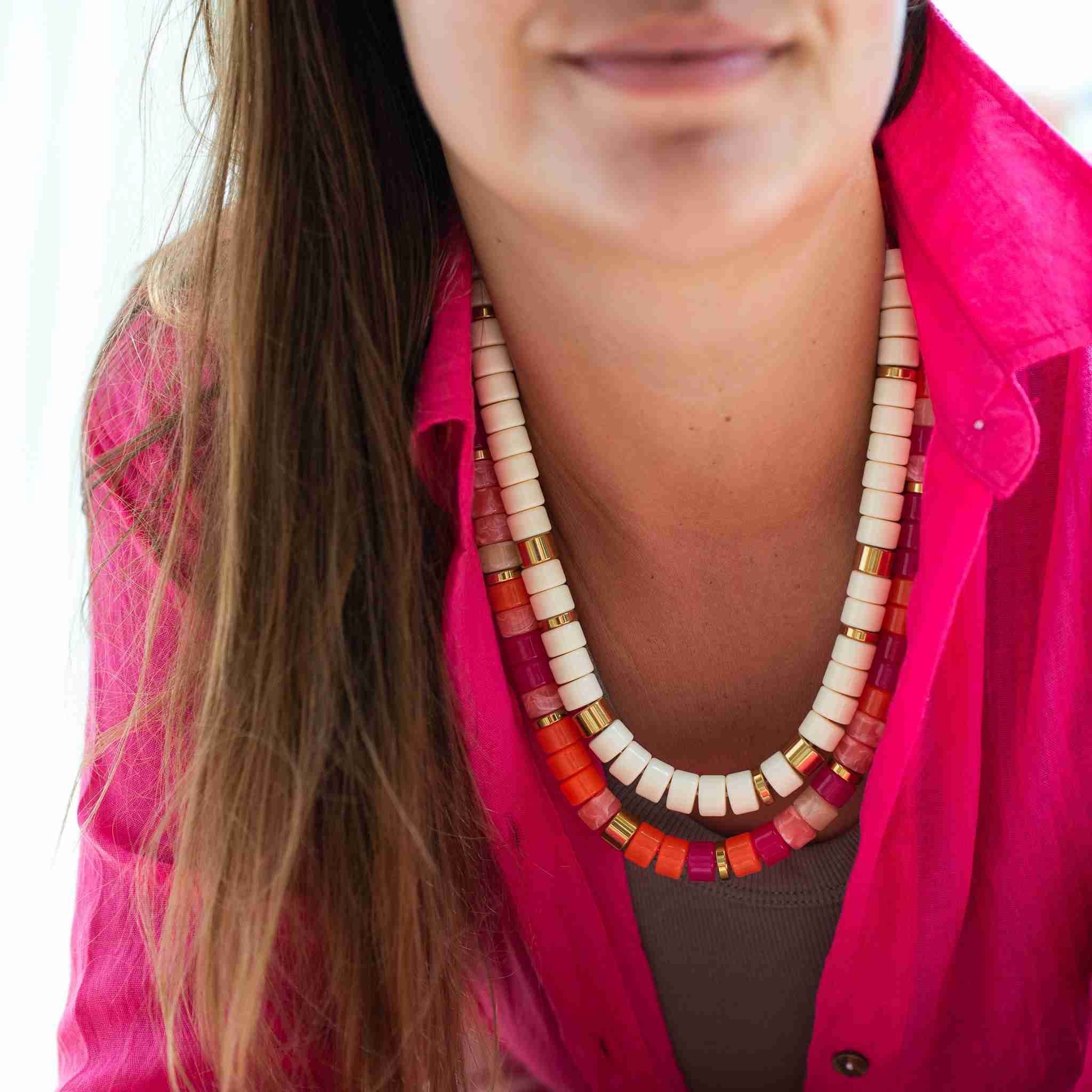 Collier perles ivoire et acier doré femme réglable | Praia Ivoire Parabaya Parabaya